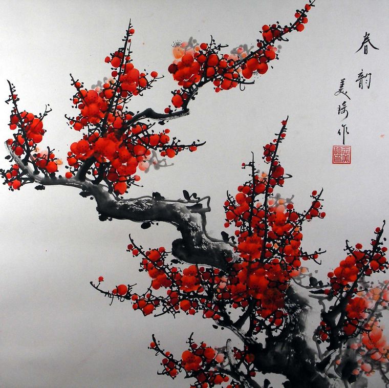 国画梅花作品